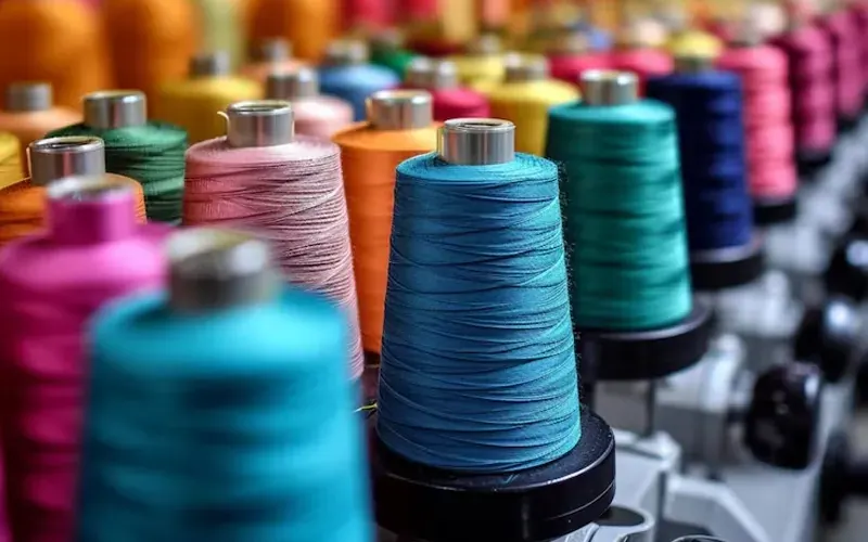 پارچه در حال رنگرزی در حمام رنگ کارخانه نساجی